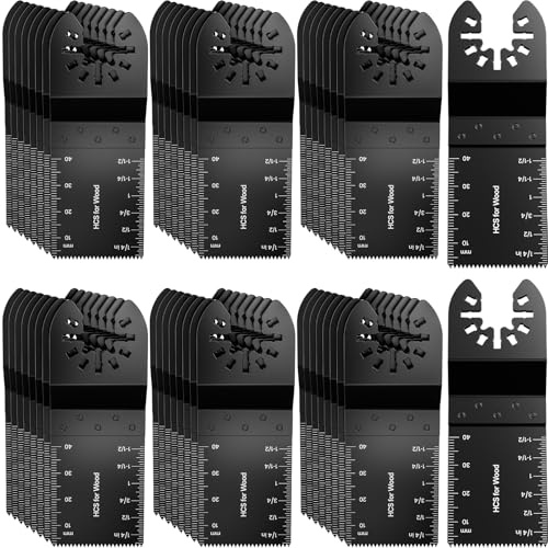 50Pcs Oscillating Tool Blades | for Wood Cutting, Quick Release Compatible with Bosch, DeWalt, Makita, Dremel and More
