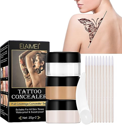 2 stycken 20 g kroppsben makeup vattentät – heltäckande tatuering cover up makeup – tatueringsskydd kräm naturligt kroppsskydd perfekt för tatueringar skrämma blemishes