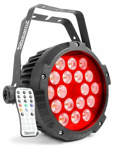 BeamZ Professional BWA418, Foco PAR LED, 18 x 12 W, IP65 resistente al agua, DMX, iluminación de escenario con carcasa de aluminio, ideals para espectáculos, eventos, discoteca, etc.