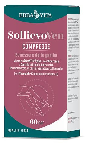 ERBA VITA Sollievo Ven integratore alimentare per il benessere delle gambe in caso di gonfiore e pesantezza 60 Capsule