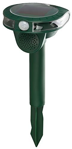 GRUNDIG Ultraschall Solar Tiervertreiber 13-60KHz Katzenschreck, Marderschreck bis zu 8m Reichweite, Mäuse, Waschbären, Füchse vertreiben, NI-MH Akku, grün, 262153029