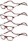 TBOC Occhiali da Vista Lettura [Pack 4 Unità] Montatura Marrone Tartaruga +2.00 Diottrie Regolabili Pieghevoli Chiusura Clip Magnetici Vicino Donna Uomo Appendere Collo