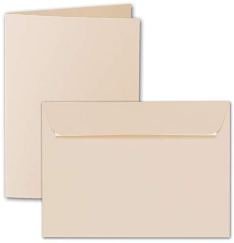 ARTOZ 15x DIN A5 Faltkarten-Set mit Umschlägen - baileys (Braun) - 148 x 210 mm - gerippte Bastelkarten blanko mit Brief-Umschlägen - 220 g/m²
