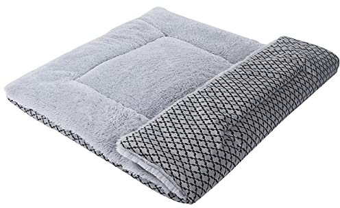 Vejaoo Hundematte Weiche und warme Matte Liegedecke für Hunde und Katzen Sofa für Heimtiere XZ014 (L (90 X 60CM), Short Plush Grey)