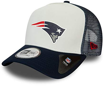New Era New England Patriots NFL Cap Trucker Kappe Verstellbar American Football Weiss - One-Size