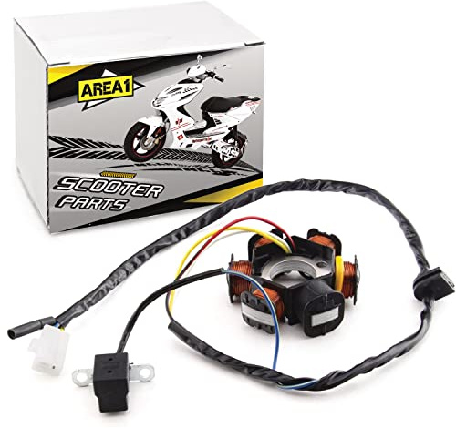 Area1 Ersatz Lichtmaschine Stator für 50ccm 2T. Kompatibel mit Peugeot Speedfight 3 Speedfight 4 Jetforce C-Tech, Citystar, Django Elystar Ludix Kisbee Looxor New Vivacity TKR Streetzone