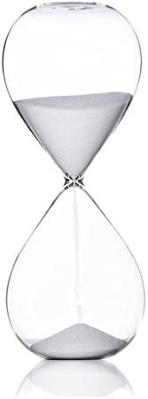 JLWM Clessidra Colorato Timer A Clessidra per Casa Soggiorno Ufficio Timers di Sabbia Orologio A Sabbia attività A Tempo Festival Compleanno I Regali-Bianco-60 Mins