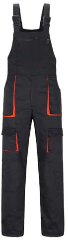 Yukirtiq Salopette da Lavoro da Uomo Pantaloni Lunghi Salopette Tuta da Lavoro con Bretelle, Nero, L