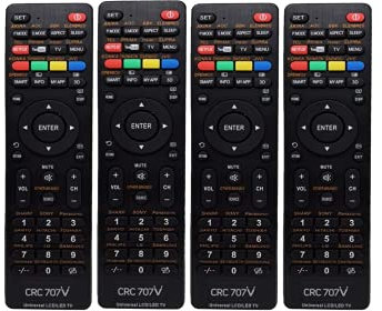 4 x GLY Universal TV Remote Control for Samsung, Vizio, LG, Sony, Panasonic, Smart TV, HAIER, Toshiba, Philips, TCL - Netflix, APPS Buttons, Universal remote control, one for all remote (Pack of 4)