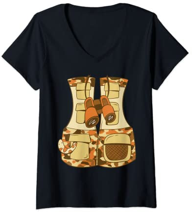 Damen Zookeeper Kostüm - Safari Kostüm Kinder Tier Zoo Hüter T-Shirt mit V-Ausschnitt