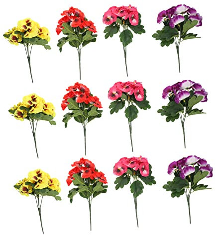 Veemoon 12stücke Künstliche Blumen Sträuße Realistische Simulierte Blumen Bündel Für DIY Dekoration Hochzeitsdekor Party Foto Requisiten Balkon Fensterbank Couchtisch