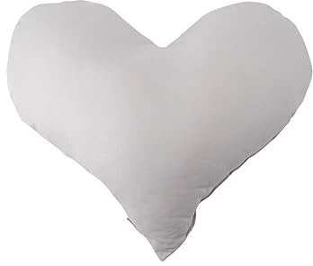 POWER INN Herzkissen groß ca. 50x43cm | Geschenk zur Hochzeit, Muttertag oder Valentinstag | Dekokissen und Kuschelkissen in Herzform | Stoff 100% Baumwolle | Allergikergeeignete Füllung (Hellgrau)