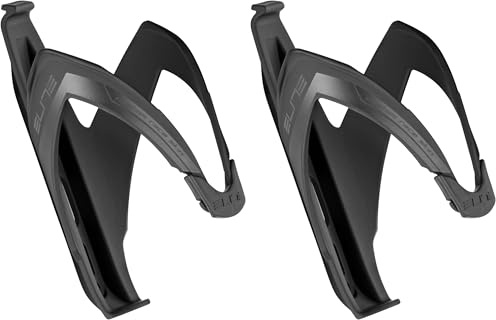Elite Custom Race Bottle Cage – Self-Adjusting Bike Bottle Holder with Elastomer Insert – Lightweight Fibre-Reinforced – For Road Bike, MTB & Gravel Cycling