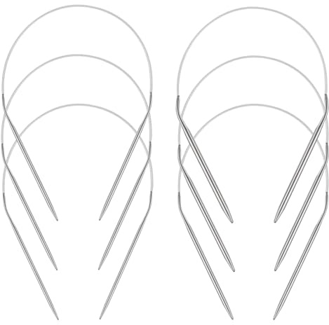 Aeelike Circular Knitting Needles 40cm Set, Size 2.5mm 3mm 3.5mm 4mm 4.5mm and 5mm, Short Stainless Steel Circular Needles for Kniting Socks Hats, Round Knitting Needles 16inch Total Length with Cable