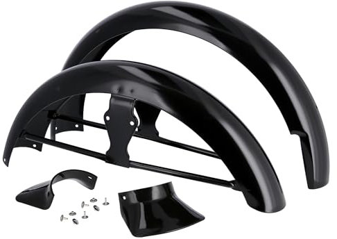 Set: Kotflügel vorn/hinten, Schwarz lackiert, mit Strebe - für Simson S50