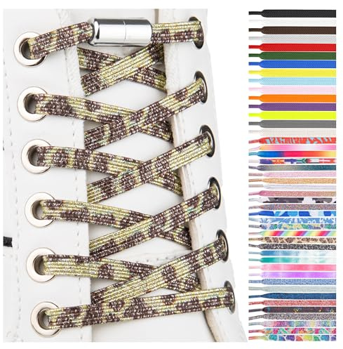 SULPO 2 Paires Lacets élastique plats - attache rapide - Lacets colorés à fermeture rapide - Lacets élastiques pour chaussures - Caoutchouc - Lacets - Lacets enfants & adultes pour baskets