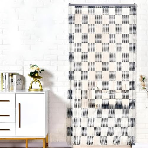 Eiauiuo Fadenvorhang Moderner Acryl Perlenvorhang Perfekt Als Türvorhang Oder Raumteiler Im Wohnzimmer Schlafzimmer Und Büro Acryl Perlen & Aluminium Schiene(Quadrat,130x220cm(130 Stränge))