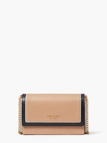 kate spade new york Morgan färgblockerad saffiano läder klaff kedja plånbok, café mocha multi, café mocka multi
