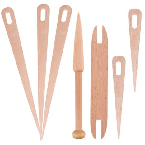 BEBEMOKO Teiliges Buchenholz Weben Mit Großen Ösen Häkelnadel Kleinen Websticks Und Shuttles Handliches Diy Tapisserie Werkzeug Für Anfänger Und Profis Für Pullover Schals Mützen