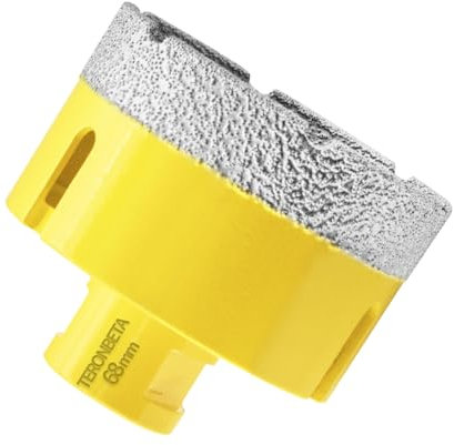 Teronbeta Punta per Trapano Diamantata 68mm, M14 Filetto Vacuum Brasato Foretto Sega a Tazza Diamantata per Piastrelle Porcellana Marmo Ceramica Granito