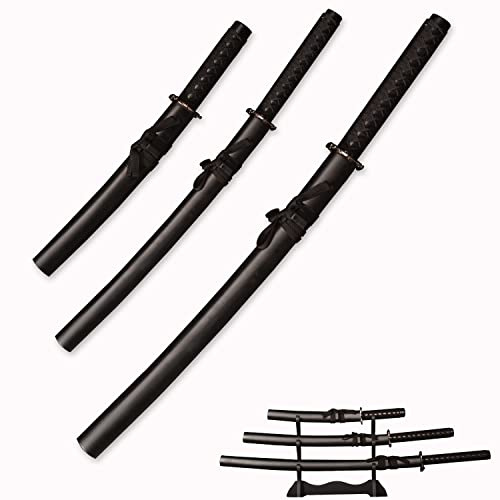 3er Set Japanisches Samurai Schwert mit Display Ständer,Iaido Katana,Matte Textur Für Dekoration und Sammlung HIMMEL STORE Sword