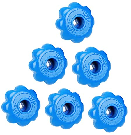 NUOBESTY 6 Stück Absperrventil Handräder aus Robustem Kunststoff Blau Bruchfest Rostbeständig Industrie Handrad mit Ergonomischem Griff für Präzise Ventilsteuerung