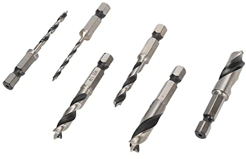 Hyuduo 3 Point Woodworking Drill, High Speed Steel Imperial Wood Drills Bits, Exquisite Craftsmanship for Woodworking with 6 X Bit, Suitable for Hardwoods Like Oak, Maple, and