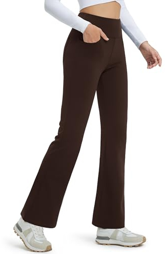 Comallan Thermo Flare Leggings Inverno Impermeabili Alto Vita Caldo Peluche Pantalone