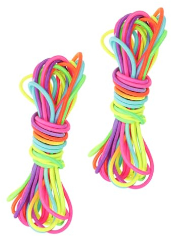 Toyvian Cuerda para Saltar para Niños 2 Piezas de Nylon y Goma Diseño Divertido y Portátil Adecuado para Juegos y Fiestas Infantiles