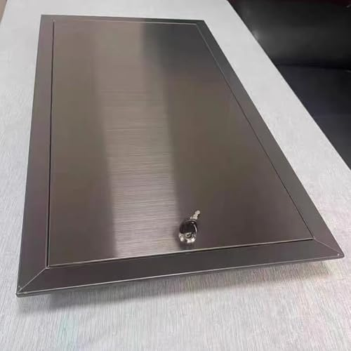 Grand panneau d'accès à serrure à clé pour salles de bains, trappe d'inspection en métal pour plafond/cloison sèche, plaque murale imperméable en acier inoxydable (55,9 x 116,8 cm)