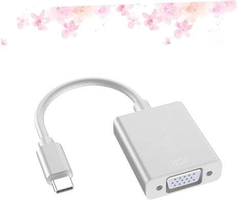 DIYEAH Adaptateur USB Type-c vers Vga Femelle Câble Convertisseur USB-c pour Ordinateur Portable Compatible Plug and Play Argent