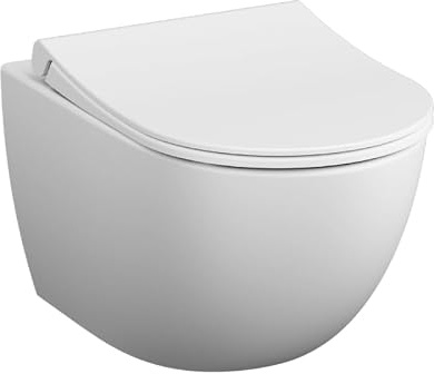 Cuvette WC suspendu sans bride VitrA Sento blanc mat + abattant frein de chute