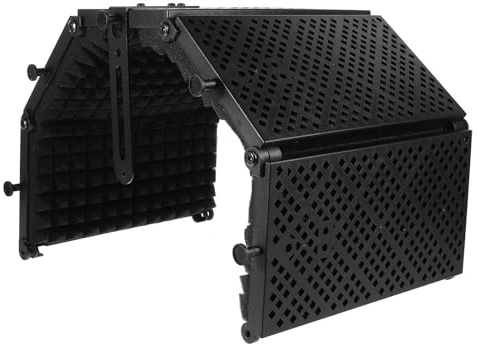 BESPORTBLE Almohadilla Absorbente de Sonido para Micrófono 5 Paneles Plegables y Filtro Anti-Ruido para Grabación Vocal en Estudio Doméstico