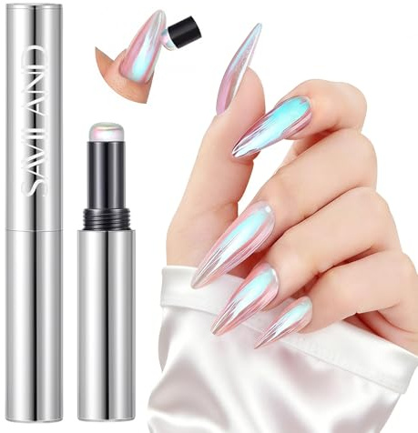 SAVILAND Poudre à ongles chromée avec haute réflectivité : poudre chromée brillante sirène ultra fine pour ongles en gel