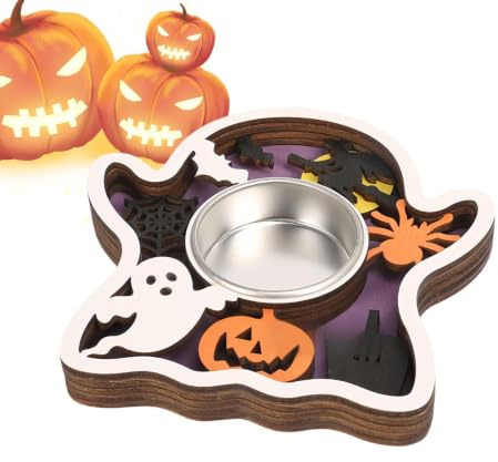 Porta Tea Light per la Festa di Halloween | Centrotavola Spaventosi | Portatealight con e | per Soggiorno, Piano Tavolo, Scaffale, Credenza, Pranzo, Ufficio Domestico, Festa