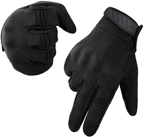 Neusky Herren Taktische Handschuhe Touchscreen Fahrrad Motorradhandschuhe Mountainbike Outdoor Sport Handschuhe Ideal für Airsoft, Militär, Paintball (Schwarz, L)