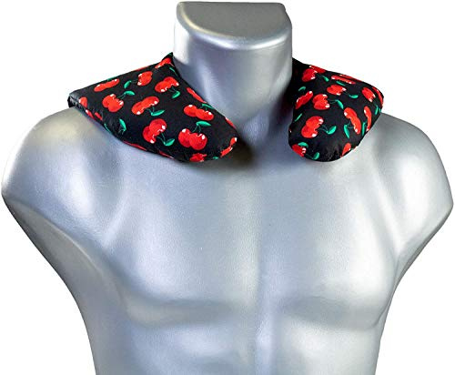 Bouillotte sèche tour de cou aux noyaux de cerises - traditionnel 30x33cm - cherry-black - Coussin de nuque - Coussin pour le cou - Coussin thermique