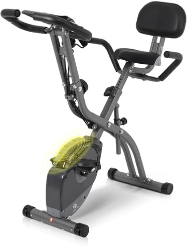 Bicicleta Estática Plegable con Resistencia Magnética Ajustable en 10 Niveles | Bicicleta Estática Plegable Vertical y Recostada para Uso Doméstico, Equipo de Ejercicio para Entrenamiento en Casa