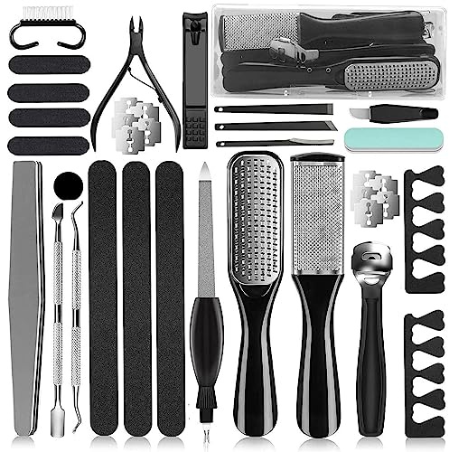 Kit de pédicure 36 en 1, outils de pédicure professionnels Râpe à pied pour enlever les peaux mortes pour la maison et les soins de salon