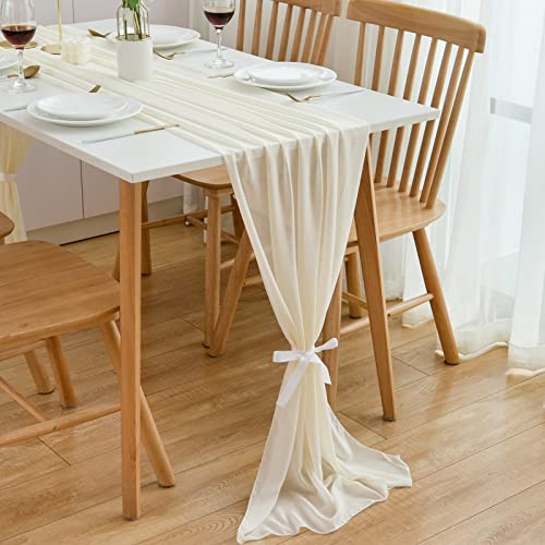 CHUQING Tischläufer Chiffon Tischläufer Hochzeit 420 x 70 cm Tischband für Geburtstage,Kommunion