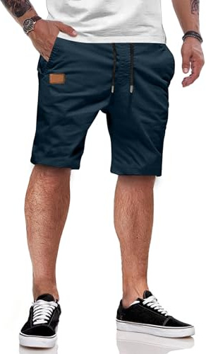 JMIERR Kurze Hosen Herren Sommer Shorts Herren Chino Baumwolle | Cargo Shorts Herren,Freizeit Shorts,Bequeme,mit Kordelzug Taschen,Elastische,Sommerhose für Freizeit,Golf,Strand,Urlaub