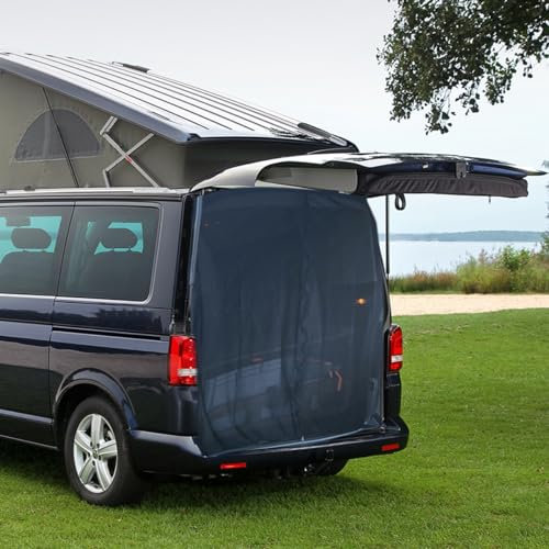ALNIYATX Heckklappe Flügeltür Kofferraumabdeckung Sonnenschutz Sonnenschutz Vorhänge Magnetisch Fliegengitter Schwarz Mesh Moskitonetz für Dach Wohnmobil Wohnwagen Camping Zubehör