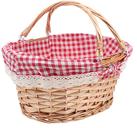 HAKIDZEL Cestino Da Picnic Cesto Decorativo Maneggevole Per Frutta e Fiori Capacità Design Naturale e Versatile Per Uso Esterno e