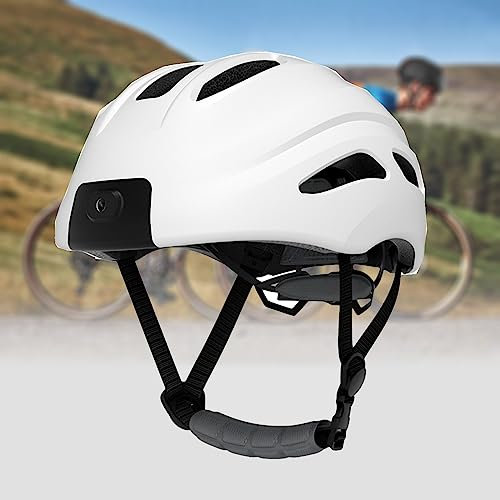 Caméra de casque de vélo étanche Wifi intelligent enregistreur vidéo HD connectivité Bluetooth et compatibilité des applications pour la sécurité et la conduite amusante,White