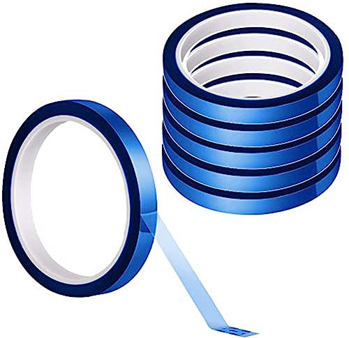 Marinada 6 Rollen WäRmeband für Sublimation,HitzebestäNdiges Klebebandset für Elektronikhandwerk,10 mm X 108 Fuß (33 M),WäRmeüBertragungsband