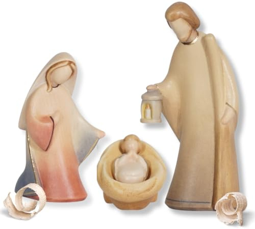Akantus Krippe Leonardo Krippenfiguren: Heilige Familie bemalt (8,5 cm)