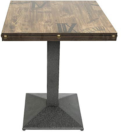 HUOLE Esstisch, Quadratisch, Einbeinig, Geeignet für 4-6 Personen, Küchentisch, Esstisch, Wohnzimmertisch, Stehtisch, 60 * 60 * 75cm (Retro)