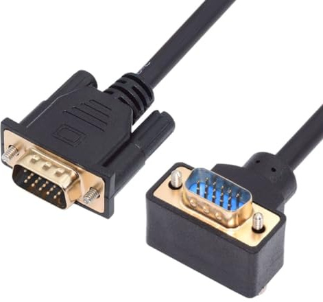 chenyang VGA Kabel, VGA SVGA D-Sub HDB15Pin Stecker auf Buchse 90 Grad nach oben abgewinkelt Videografik Array Kabeladapter 3,28Fuß/1,0m für Monitor/Projektor/Grafik