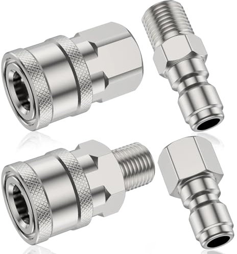 Pressure Washer Hose Fittings - 4pcs Pressure Washer Quick Release Adapter, | Male Female NPT 1/4 Stainless Steel Quick Connect Fittings