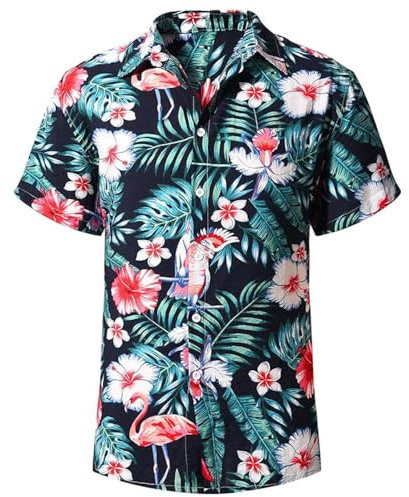 TBSCWYF Camisa Hawaiana Hombre con Botones, Flores Informal de Hawaii para Vacaciones, Playa y Verano Colores